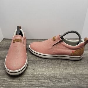 XTRATUF SharkByte Salmon Canvas Deck Shoes Pink Women's Size 9.5 Slip On